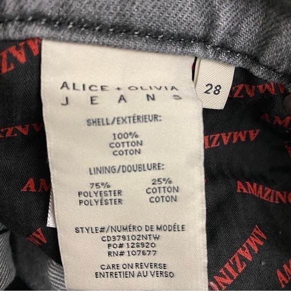 NEW Alice + Olivia Amazing Distressed High Waist Raw Cuffed Boyfriend Jeans - Picture 8 of 8